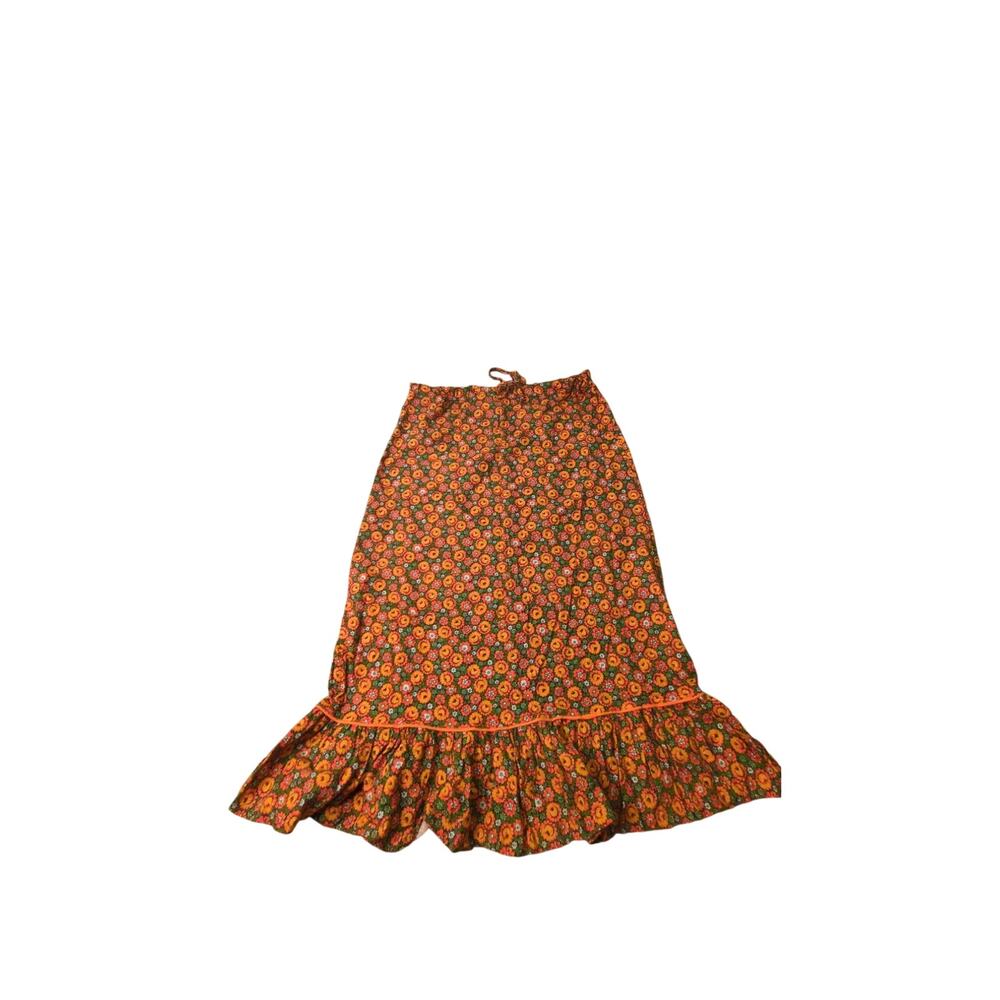 Vibrant 1970s Vintage Sears Floral Ruffle Skirt Cottagcore